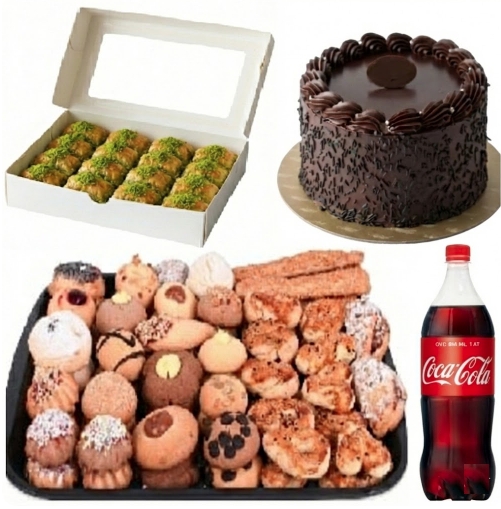 4-6 Kişilik Yaş Pasta Fıstıklı Menü - Kat Kat Lezzet Siirt pasta