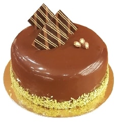 4 ile 6 kişilik yuvarlak sade çikolatalı yaş pasta Siirt pasta