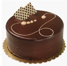 4 kişilik yuvarlak sade çikolatalı yaş pasta Butik pastane Siirt pasta