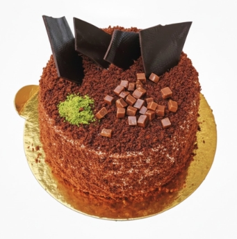4 kişilik yuvarlak sade çikolatalı yaş pasta Siirt pasta