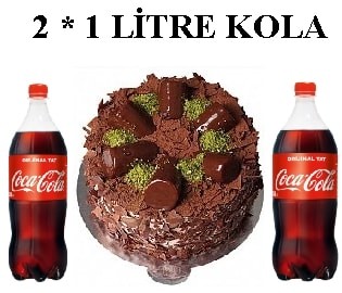 6-9 Kişilik Çikolatalı Muzlu Yaş Pasta & 2x1 Lt Cola Siirt pasta