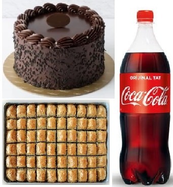 En Sevilen Tatlılar: Çikolatalı Pasta Baklava ve 1 Litre Cola Siirt pasta